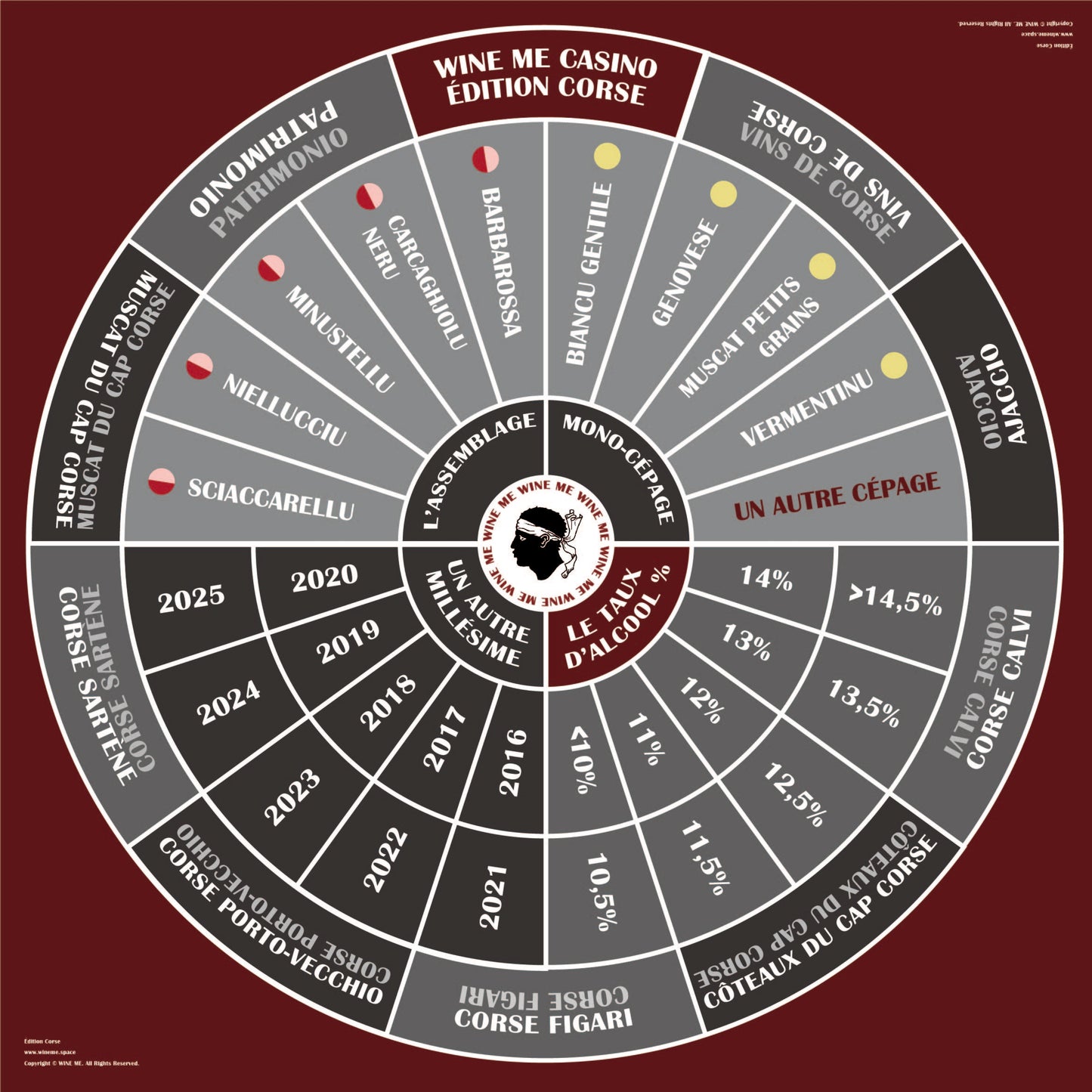 WINE ME CASINO Professional Table Mat 100х100cm – CORSE
