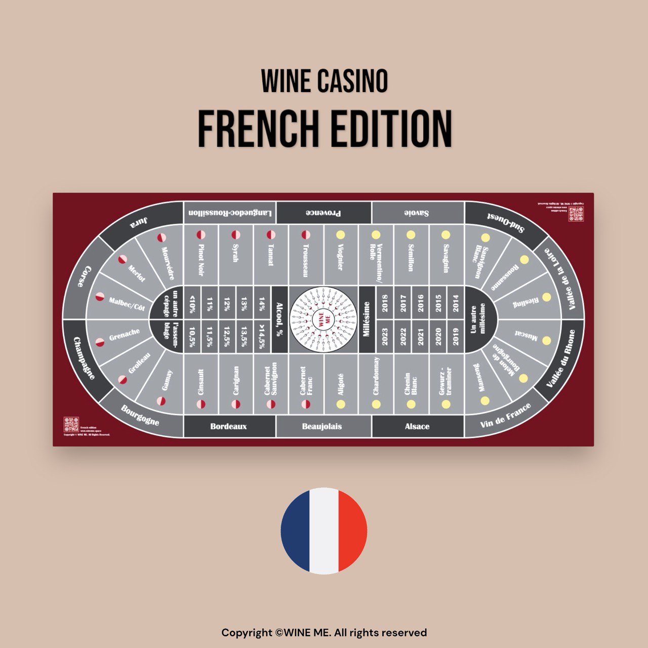 WINE ME CASINO Professional Table Mat 180х90cm – FRANCE